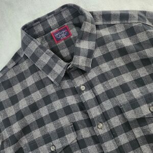 UNTUCKit Men's Black‎ Grey Checkered Cotton Flannel Button Down Shirt XXL Cozy